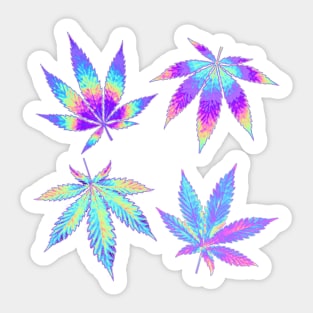 Cannabis Leaf Purple Kush Sticker